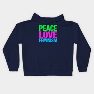 Peace Love Feminism Kids Hoodie